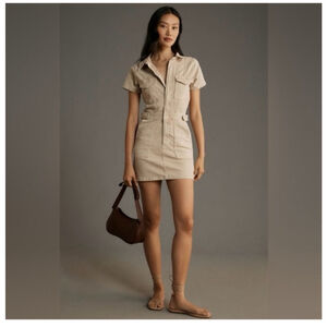Women's GOOD AMERICAN Beige Denim Mini Dress S